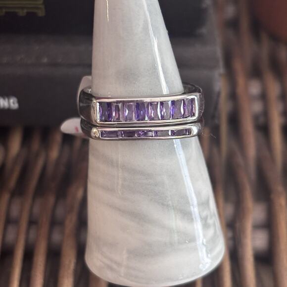 Bomb Party OG Ring RBP7001 “Don’t Ever Change” Size 11 Amethyst On Rhodium - Picture 6 of 6